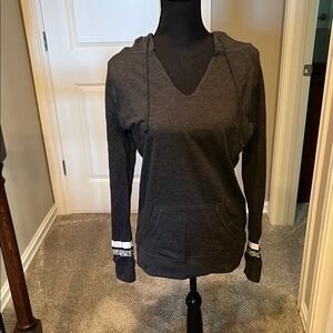 Victoria's Secret Charcoal Hoodie with White Accents